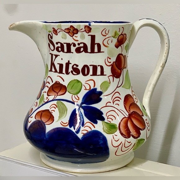 c. 1840 Unrecorded Gaudy Welsh Marriage Jug Inscribed "John & Sarah Kitson" - Picture 12 of 16